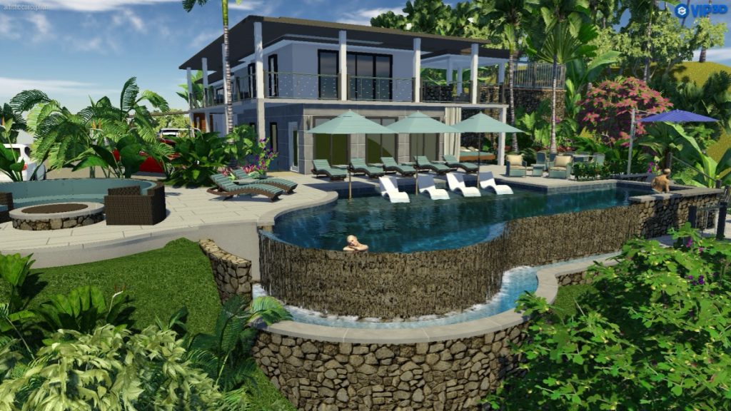 View of Infinity Edge Pool with Catch Basin